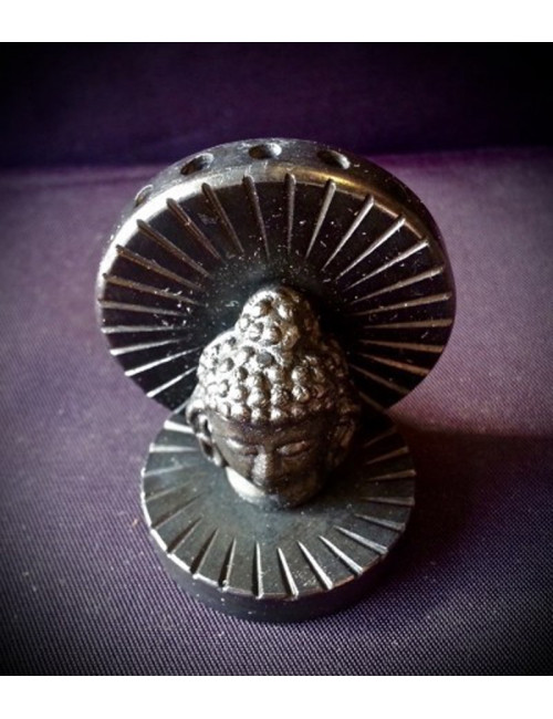PORTE ENCENS TÊTE DE BOUDDHA EN MARBRE TEINTÉ NOIR