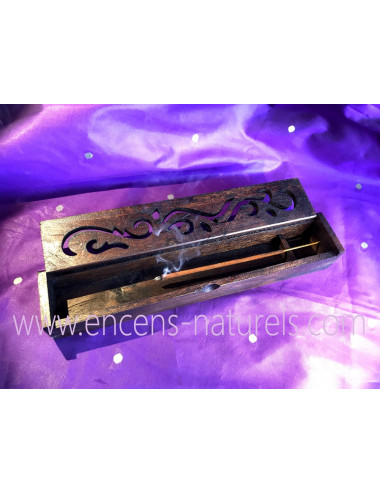 Porte encens en bois exotique Volute